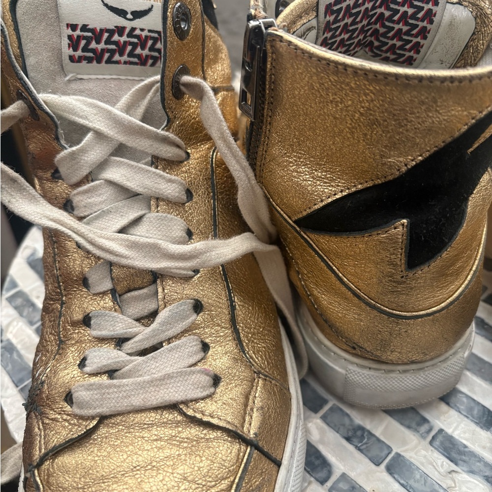 Zadig & Voltaire Gold High Flash Sneakers‎ size 39 - Picture 8 of 16